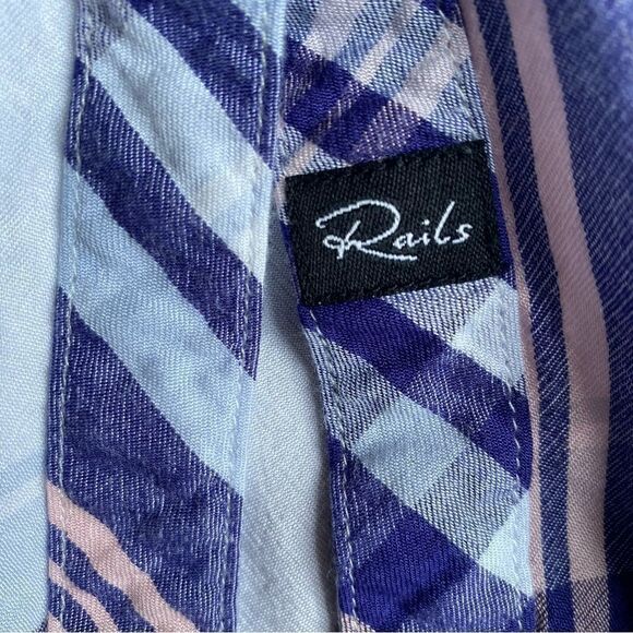 Rails Carmen Plaid Button Down Double Pocket Shirt Medium - Picture 5 of 6